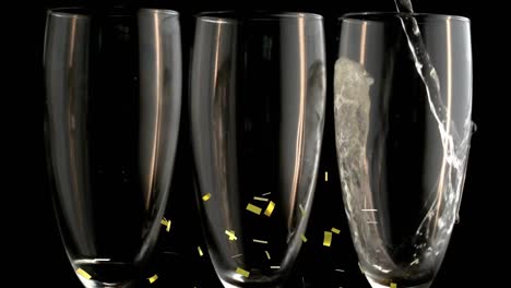 Animation-Von-Konfetti-über-Champagnergläsern