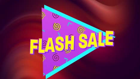 Animation-of-flash-sale-text-over-shapes