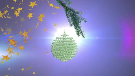 Animation-of-bauble-over-stars-falling