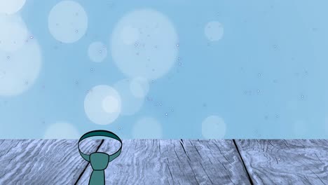 Animation-Von-Lichtflecken-über-Dem-Krawattensymbol-Auf-Blauem-Hintergrund