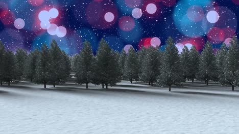 Animation-Der-Winterlandschaft-über-Spots