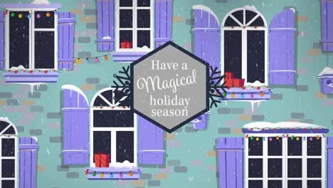 Animation-Eines-Frohen-Feiertagstextes-über-Fallendem-Schnee