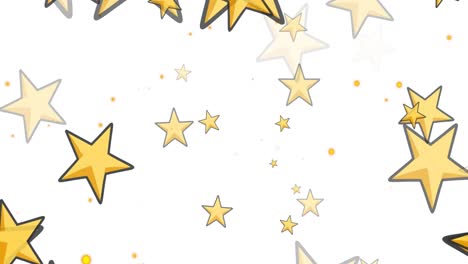 Animation-of-stars-falling-over-white-background