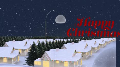 Animation-of-happy-christmas-text-over-snow-falling