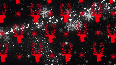 Animation-of-christmas-icons-over-light-spots-moving