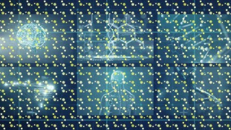 Animation-Eines-Musters-über-Der-Wissenschaftlichen-Datenverarbeitung-Mit-DNA-Strangspinnen