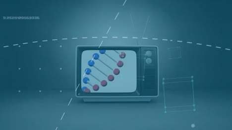 Animación-Del-Procesamiento-De-Datos-Sobre-Una-Cadena-De-ADN-En-Televisión.