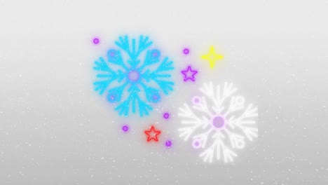 Animation-Von-Schneeflocken-über-Fallendem-Schnee