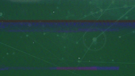 Animation-of-interference-over-network-of-connections-on-green-background