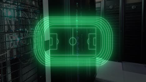 Animation-of-neon-stadium-over-server-room