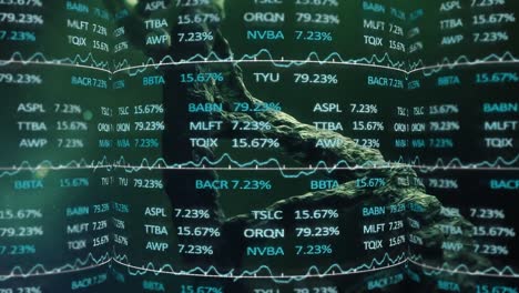 Animation-of-stock-market-over-dna-strand-on-black-background