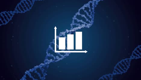 Animation-Des-Diagramms-über-DNA-Stränge-Auf-Schwarzem-Hintergrund