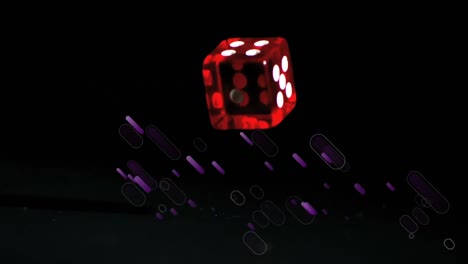 Animation-of-purple-lines-over-dice-on-black-background