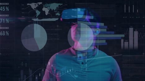 Animation-Der-Datenverarbeitung-über-Einem-Kaukasischen-Mann-Mit-VR-Headset