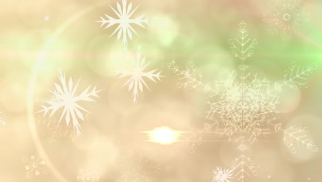 Animation-Von-Leuchtendem-Licht-über-Fallenden-Weihnachtsschneeflocken