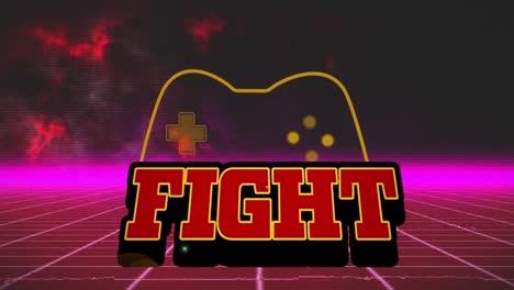 Animation-Des-Kampftextes-über-Dem-Gamepad-Symbol