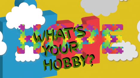 Animation-Von-„Was-Ist-Dein-Hobby“-Text-über-Puzzle