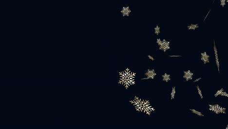Animation-of-snow-falling-on-black-background
