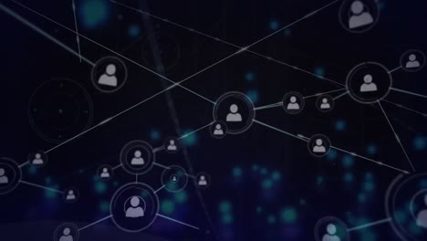 Animation-of-network-of-connections-with-people-icons-on-black-background