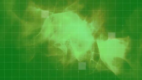 Animation-of-moving-wave-over-green-background