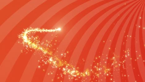 Animation-of-golden-shooting-star-over-copy-space-on-orange-radial-background