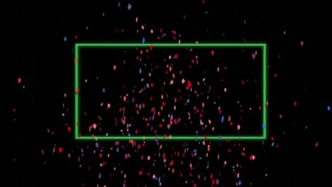 Animation-of-confetti-falling-over-frame