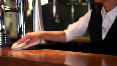 Barkeeper-In-Uniform-Reinigung