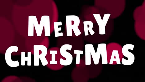 Animation-Von-Weihnachtsgrußtexten-über-Roten-Flecken,-Die-Auf-Schwarzen-Hintergrund-Fallen