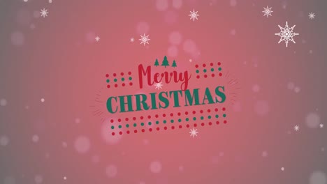 Animation-of-christmas-greetings-text-over-snow-falling-on-red-background
