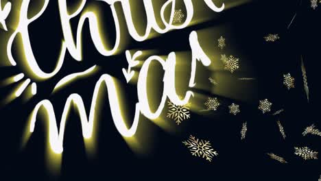 Animation-of-christmas-greetings-text-over-snow-falling-on-black-background