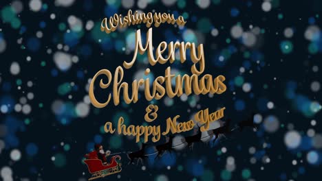 Animation-of-christmas-greetings-text-over-snow-falling-on-brown-background