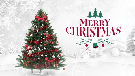 Animation-of-season's-greetings-text-over-christmas-tree