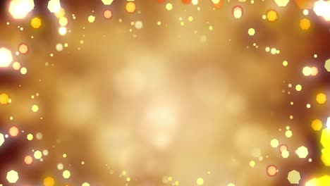 Animation-of-christmas-fairy-lights-flickering-over-gold-background