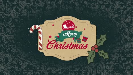 Animation-of-christmas-greetings-text-with-decoration-on-green-background