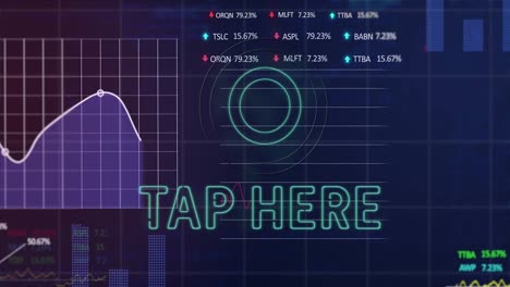 Animation-of-tap-here-over-financial-data-on-navy-background
