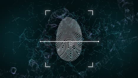 Animation-of-finger-print-and-network-of-connections-over-dark-background