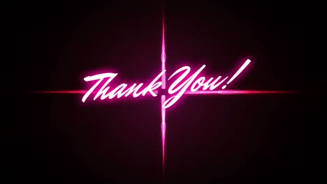 Animation-of-thank-you-text-over-glowing-cross-on-black-background