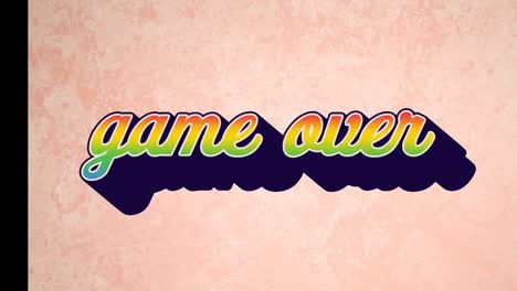 Animation-of-game-over-text-on-pink-background