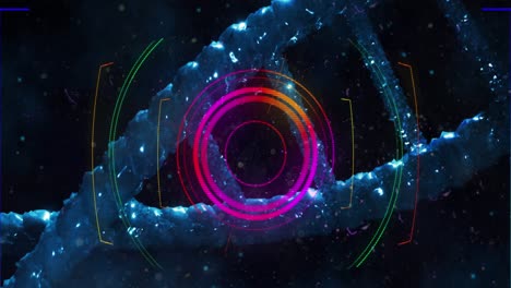 Animation-Des-Scope-Scannens-über-Einem-DNA-Strang