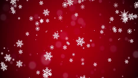 Animation-of-christmas-snow-falling-on-red-background
