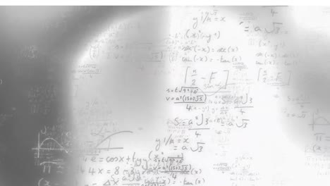 Animation-of-shapes-over-mathematical-equations-on-white-background
