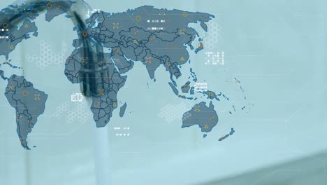 Animación-Del-Mapa-Mundial-Sobre-El-Grifo