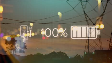 Animation-of-ecology-icons-over-cityscape