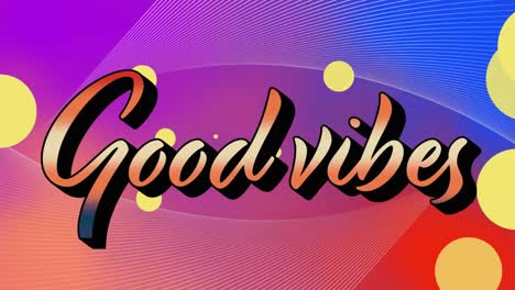 Animation-of-good-vibes-text-over-shapes