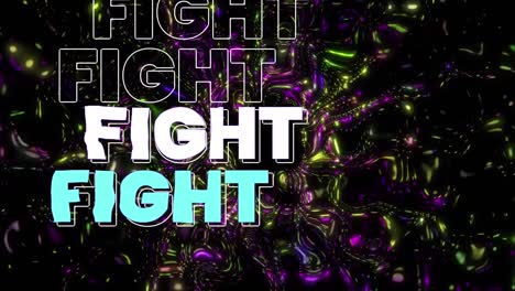 Animation-of-fight-text-and-shapes-on-black-background