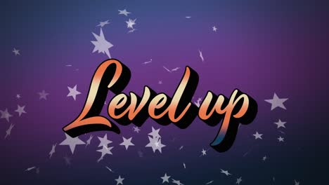 Animation-of-level-up-text-over-stars