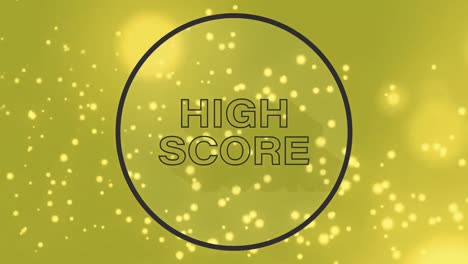 Animation-of-high-score-text-and-spots-on-green-background