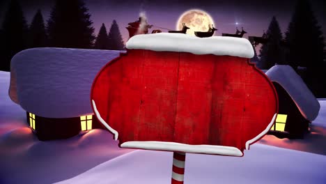 Animation-Eines-Schneebedeckten-Roten-Schildes-Mit-Kopierraum-Vor-Der-Winterlandschaft