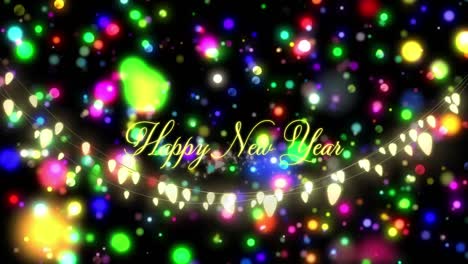 Animation-Von-Lichtern,-Die-über-Den-Text-„Frohes-Neues-Jahr“-Fallen