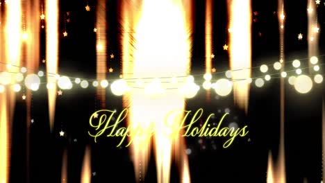 Animation-of-stars-falling-over-happy-holidays-text